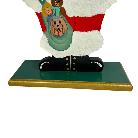 Vintage Hand painted folk art wood Santa candle holder 19” - Picture 3 of 8